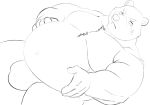  2022 anthro belly big_belly blush hi_res humanoid_hands jinku_56 kemono male mammal moobs navel overweight overweight_male simple_background solo ursid 
