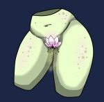  2019 aki_(squablodecomplash) anthro belly elemental_creature elemental_humanoid female flora_fauna floran freckles genitals green_body humanoid navel pink_body plant plant_humanoid pussy solo spores squablodecomplash starbound thick_thighs unusual_anatomy unusual_genitalia unusual_pussy video_games 