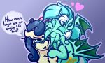  &lt;3 absurd_res bat_wings blue_hair bonbon_(mlp) cthulhu_mythos cuddling cutie_mark duo earth_pony equid equine female friendship_is_magic green_hair h.p._lovecraft hair hasbro hi_res horn horse hybrid lyra_heartstrings_(mlp) mammal membrane_(anatomy) membranous_wings multicolored_hair my_little_pony pink_hair pony tentacles two_tone_hair unicorn white_hair wings witchtaunter 