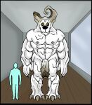  abs athan_(athan_the_monster) athan_the_monster band-aid bandage big_muscles black_nose broken_horn claws duo genitals goo_creature horn huge_muscles humanoid larger_humanoid larger_male male male/male monster muscular muscular_male nipples penis size_difference slime thick_penis yellow_eyes 