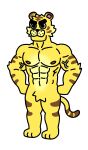  abs animal_crossing anthro biceps crotch_tuft felid hi_res male mammal mint_disaster muscular nintendo nude pantherine pecs solo standing stripes tiger tuft tybalt_(animal_crossing) veiny_muscles video_games 