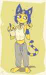  2021 animal_crossing ankha_(animal_crossing) anthro barefoot blue_body blue_fur digital_media_(artwork) domestic_cat feet felid feline felis female fur holding_object mammal nintendo solo standing theblueberrycarrots video_games yellow_body yellow_fur 