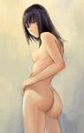  ass bad_id bad_pixiv_id black_eyes black_hair dominic long_hair looking_back nude original solo 