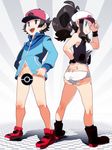  1girl bad_id bad_pixiv_id bottomless brown_eyes brown_hair butt_crack censored hat legs novelty_censor orange_tamago panties pokemon pokemon_(game) pokemon_bw touko_(pokemon) touya_(pokemon) underwear 