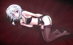  bra braid garter_belt izayoi_sakuya lingerie maid_headdress panties red_eyes sea_chicken short_hair silver_hair solo thighhighs touhou twin_braids underwear underwear_only 