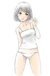  blush camisole face himadarou lips original panties short_hair smile solo underwear white_hair 