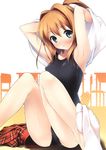  :o armpits arms_up bag bangs blue_eyes blush breasts chair classroom covered_nipples crotch desk embarrassed feet foreshortening gradient gradient_background hair_between_eyes hair_intakes head_tilt high_ponytail highres indoors kantoku knees_together_feet_apart legs looking_at_viewer miniskirt miyaguchi_kei nose_blush on_floor one-piece_swimsuit one_side_up open_mouth orange_hair original plaid plaid_skirt pleated_skirt polka_dot polka_dot_background ponytail scan school_bag school_swimsuit school_uniform scrunchie shirt shirt_lift short_hair sidelocks silhouette single_sock sitting skirt skirt_removed small_breasts sock_dangle sock_pull socks solo spread_legs surprised swimsuit swimsuit_under_clothes undressing white_legwear 