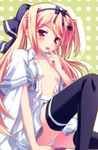  :p absurdres black_legwear blonde_hair cat_hair_ornament hair_ornament highres kusukusu lulli sakura_strasse solo thighhighs tongue tongue_out 