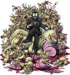  blood gen_1_pokemon guro horror_(theme) lowres meowth persian pixel_art pokemon pokemon_(creature) sakaki_(pokemon) team_rocket tusika 