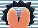  ass ass_focus bent_over cameltoe close-up hatsune_miku hidamarinet panties striped striped_background striped_panties thigh_gap thighs trefoil underwear upskirt vocaloid 