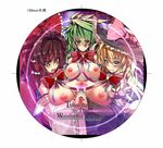  breast_press breasts hakurei_reimu highres huge_breasts image_sample kirisame_marisa kochiya_sanae large_breasts multiple_girls nipples pixiv_sample tony_man+ touhou 