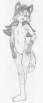  anthro autumn_pingo biped canid canine clothing female footwear fox genitals graphite_(artwork) hair long_hair mammal monochrome nipples nude pencil_(artwork) precocious_(webcomic) pussy reddragonkan socks solo traditional_media_(artwork) webcomic 