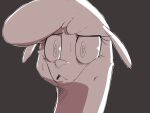  4:3 alpaca bodily_fluids camelid female feral fluffy hi_res hitsuji mammal monochrome paprika_paca_(tfh) reaction_image scared simple_background solo style_emulation sweat them&#039;s_fightin&#039;_herds 