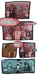  &spades; 1:2 2016 anthro biped breasts butt canid cobalt_(tatsuchan18) collar comic daisy_(tatsuchan18) detailed_background dialogue english_text female fenrir_(tatsuchan18) fur group hair havoc_(tatsuchan18) hi_res hyaenid lagomorph leporid male mammal mink_(tatsuchan18) rabbit sitting speech_bubble standing suit_symbol tatsuchan18 text 