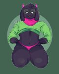  2022 4:5 absurd_res anthro black_body black_eyes black_fur bovid caprine clothed clothing deltarune digital_drawing_(artwork) digital_media_(artwork) eyewear fur glasses goat hair hi_res horn hs male mammal pupils ralsei rodd.y simple_background smile solo thong topwear undertale_(series) underwear video_games white_pupils 