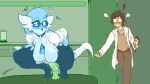  blue_hair clothed clothing dildo dildo_sitting dr._voir duo eyewear fakeryway female gardevoir generation_3_pokemon glasses hair hi_res human legwear male mammal nintendo not_furry penetration pokemon pokemon_(species) sex_toy thigh_highs video_games 