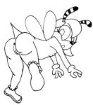  anthro archie_comics arthropod bee biped butt clothed clothing female flat_chested flying footwear footwear_only genitals hymenopteran insect looking_back monochrome mostly_nude nipples nude open_mouth partially_clothed pussy reddragonkan saffron sega shoes shoes_only solo sonic_the_hedgehog_(archie) sonic_the_hedgehog_(comics) sonic_the_hedgehog_(series) stinger traditional_media_(artwork) 