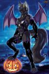  absurd_res anthro bulge canid canine canis halloween hi_res holidays male mammal roysartworks solo succubus wolf 