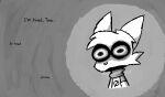  anthro canid canine comic fox halloween halloween_2021 hi_res holidays humor male mammal monochrome monotone_background mugshot sketch solo tired tired_eyes trinitro_stropher trinitroid 