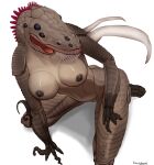  anthro areola breasts female feral hi_res kuatabami monster multi_eye nipples nude simple_background solo white_background 