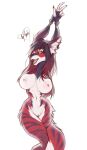  anthro breasts butt canid canid_demon demon ear_piercing female genitals hair hellhound hi_res inner_ear_fluff long_hair mammal piercing pussy skarlet(plaguedwolf) sketch solo stripes tuft yellow_eyes yoshinc 