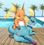  absurd_res anus dibujito duo eeveelution female feral generation_1_pokemon genitals hi_res male male/female nintendo pokemon pokemon_(species) presenting presenting_partner presenting_pussy puffy_anus pussy raichu spread_pussy spreading vaporeon video_games 