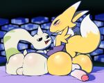  180_penis 2022 anthro anus balls bandai_namco big_balls big_butt big_penis blush butt digimon digimon_(species) duo genitals hi_res male male/male penis perineum rabblet renamon terriermon 