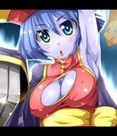  armpits blue_hair blue_skin breasts chinese_clothes claws cleavage cleavage_cutout dou-t jiangshi large_breasts lei_lei purple_hair solo vampire_(game) 