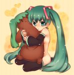  aqua_eyes aqua_hair bad_id bad_pixiv_id detached_sleeves fuyu_kitsune hatsune_miku hug long_hair nude puppet sitting solo thighhighs twintails vocaloid 