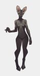  2022 4_toes anthro barefoot bottomwear breasts claws clothed clothing digital_media_(artwork) digitigrade domestic_cat feet felid feline felis female green_eyes hairless hairless_cat hi_res mammal navel nipples panties pants peterbald siamese solo toes topless underwear wetchop 