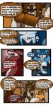  &spades; 1:2 2021 9:18 anthro biped butt canid cobalt_(tatsuchan18) collar comic detailed_background dialogue english_text fenrir_(tatsuchan18) fur genitals group hair hi_res male mammal open_mouth penis spade_(tatsuchan18) speech_bubble standing suit_symbol tatsuchan18 text trio 