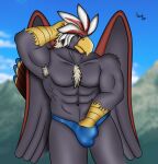  accipitrid accipitriform avian bird braviary clothing eagle generation_5_pokemon hi_res male muscular nintendo pokemon pokemon_(species) solo speedo swimwear video_games vincent_wolfs wings 