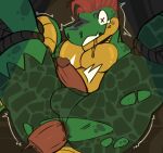  alligator alligatorid anal anal_penetration anthro bdsm bodily_fluids bondage bound clothed clothing colored crocodilian digital_media_(artwork) duo erection five_nights_at_freddy&#039;s five_nights_at_freddy&#039;s:_security_breach genitals green_body hair hi_res humanoid_genitalia humanoid_penis knightferret male male/male montgomery_gator_(fnaf) motion_lines partially_clothed penetration penis red_hair reptile restraints rope rope_bondage saliva scalie scottgames shaded solo spread_legs spreading tears torn_clothing video_games wide_eyed 