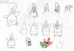  2006 anthro asterozoan bottomwear clothing echinoderm floral_pattern floral_print guide_lines how-to male marine nickelodeon patrick_star pink_body pink_skin shorts simple_background sketch sketch_page solo spongebob_squarepants starfish stepanda white_background 