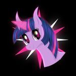 1:1 2020 absurd_res blue_mane cutie_mark divifilly equid equine female feral friendship_is_magic glowing glowing_horn happy hasbro headshot_portrait hi_res highlights_(coloring) horn icon looking_at_viewer mammal mane medium_hair my_little_pony portrait purple_body purple_eyes smile smiling_at_viewer solo twilight_sparkle_(mlp) unicorn 