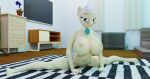  256:135 4k absurd_res anthro bedroom big_breasts breasts carpet cleavage clothed clothing eyewear female friendship_is_magic glasses hasbro hi_res insany3d mature_female mayor_mare_(mlp) my_little_pony nude solo spread_legs spreading yoga 