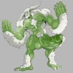  1:1 barazoku big_penis bodily_fluids claws cum fur genital_fluids genitals green_body green_skin hi_res horn huge_penis humanoid hyper hyper_genitalia hyper_penis male muscular orc orctober penis rickleone tusks white_body white_fur yeti 