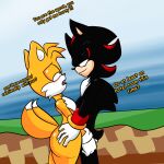  anthro blush butt butt_grab canid canine duo fox girly hand_on_butt hi_res male male/male mammal miles_prower sega shadow_the_hedgehog sonic_the_hedgehog_(series) soulyagami64 