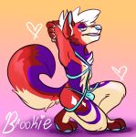  &lt;3 anthro bdsm bondage bottomwear bound bulge butt canid canine canis claws clothed clothing digital_media_(artwork) fur hair harness hi_res looking_at_viewer male mammal simple_background skittles_yeen smile solo text underwear wolf 