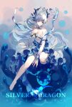  1girl bare_legs bare_shoulders barefoot breasts bubble changan_yipian_zui_chang_yue douluo_dalu dress floating gu_yuena hair_ornament large_breasts legs long_hair looking_at_viewer mature_female ponytail purple_hair solo splashing toes water white_dress white_hair 