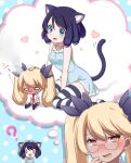  &lt;3 &lt;3_eyes amber_eyes animal_humanoid black_hair blonde_hair blue_eyes blush bodily_fluids breasts canid canid_humanoid canine canine_humanoid cat_humaniod chibi cyan_hijirikawa dog_humanoid eyewear glasses hair humanoid imagination long_hair mammal mammal_humanoid myumon open_mouth question_mark retoree_(show_by_rock!!) saliva sanrio short_hair show_by_rock!! 