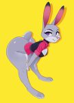 absurd_res anthro bedroom big_butt bottomless breasts buckteeth butt cleavage clothed clothing disney female hi_res judy_hopps lagomorph leporid mammal rabbit smile solo teeth thick_thighs topwear torou wide_hips zootopia 