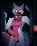  animal_genitalia animal_penis anthro canid canine canine_penis five_nights_at_freddy&#039;s fox funtime_foxy_(fnaf) fur genitals glowing glowing_eyes hi_res humanoid_genitalia humanoid_penis knot licking licking_lips looking_at_viewer male mammal mandyfoxy penis scottgames solo tongue tongue_out video_games white_body white_fur yellow_eyes 