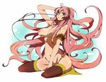  akishima_kei bad_id bad_pixiv_id blue_eyes breasts headphones large_breasts long_hair megurine_luka nude pink_hair solo thighhighs very_long_hair vocaloid 