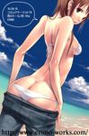 ass bikini butt_crack from_behind nishimura_eri original pants_pull pulled_by_self slender solo swimsuit translation_request 