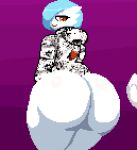  ahegao_hoodie animated big_butt blue_hair bottomless butt butt_slap clothed clothing digital_media_(artwork) disembodied_hand female gardevoir generation_3_pokemon hair hoodie huge_butt humanoid looking_back loop nintendo no_sound open_mouth orange_eyes pixel_(artwork) pixel_animation pokemon pokemon_(species) sapphire_(jiggleton) shiny_pokemon short_playtime slap smile solo spinneborg thick_thighs topwear video_games white_body wide_hips 