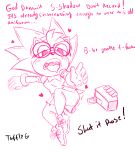  amy_rose blush classic_amy_rose classic_sonic_(universe) clothing dialogue eulipotyphlan eyewear female glasses hedgehog loving_gaze male mammal protest recording_device roughlove69 sega shadow_the_hedgehog sketch sonic_the_hedgehog_(series) tongue uniform 