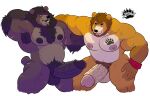  absurd_res anthro balls barazoku big_penis duo erection genitals hi_res lionbear male male/male muscular nipples pecs penis pose tattoo traviz_lionbear yasser yasser_(lionbear) 