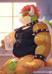  bowser bulge clothing genitals hi_res koopa male mario_bros nintendo pawsve penis scalie solo underwear video_games 