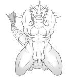  anthro anus armpit_up generation_1_pokemon genitals gyarados hand_on_back male muscular muscular_male nintendo nipples penis pokemon pokemon_(species) pokemorph smile smutty-smeargle solo video_games 